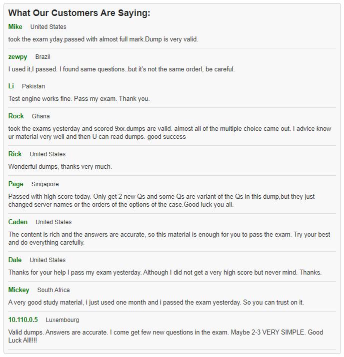 Customers say